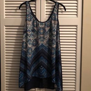Xhiliration Blue Printed Tank